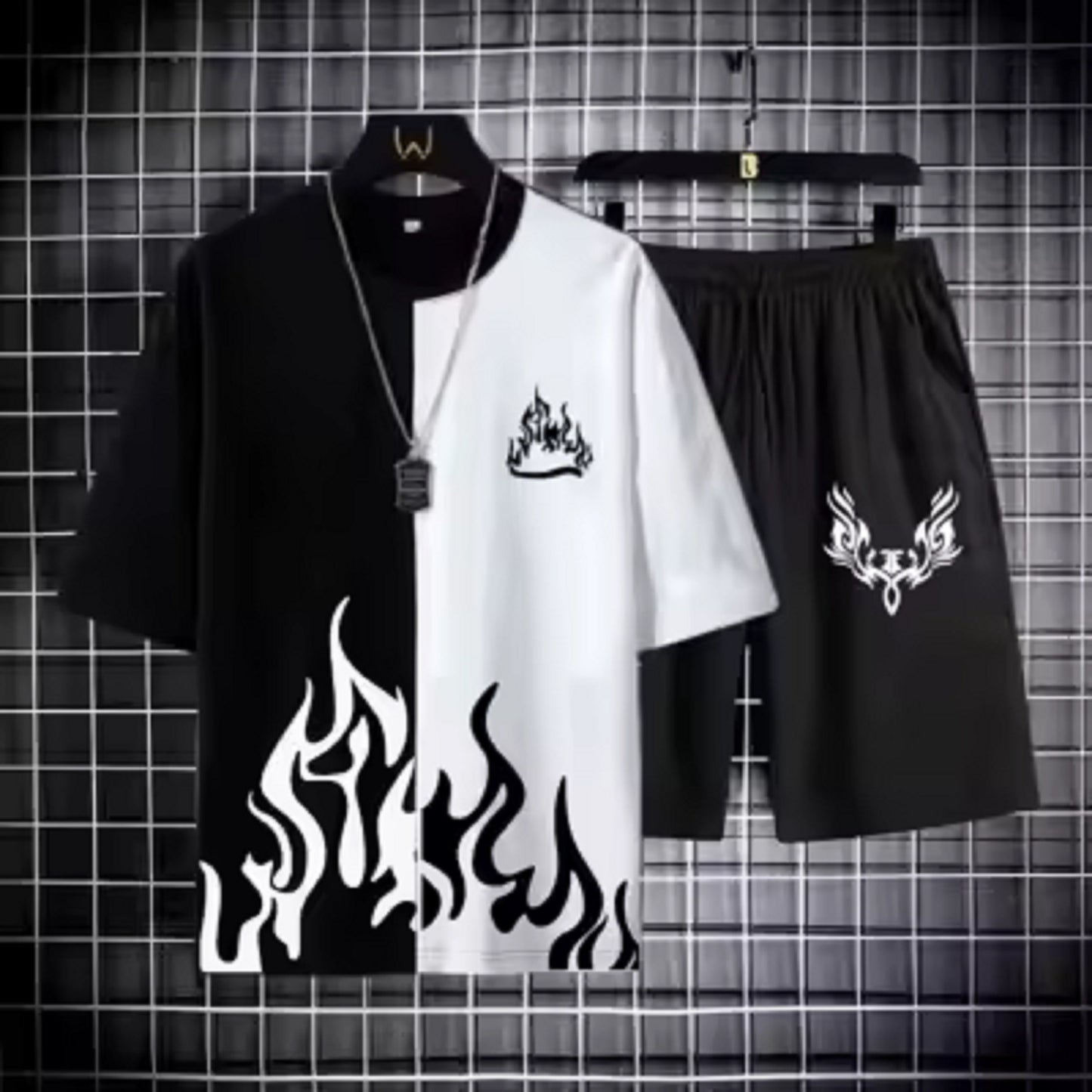 black and White tracksuit t shirt