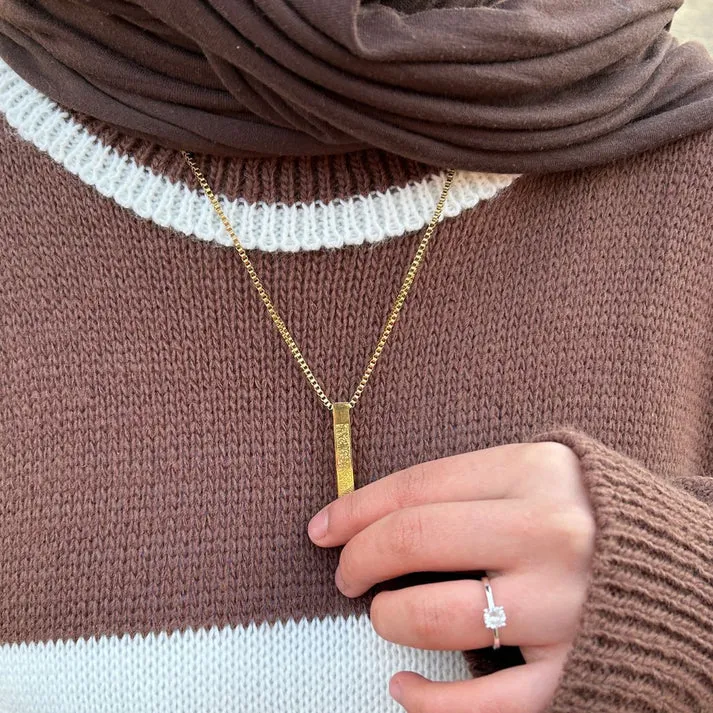 AYAT UL KURSI 3D Bar Necklace | AYAT UL KURSI Bar Pendant