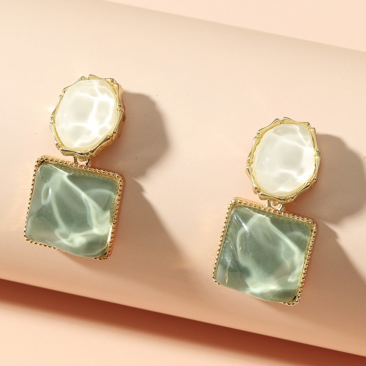 Black Diamond Square Korean style Earings Womens Persnolised Drop
