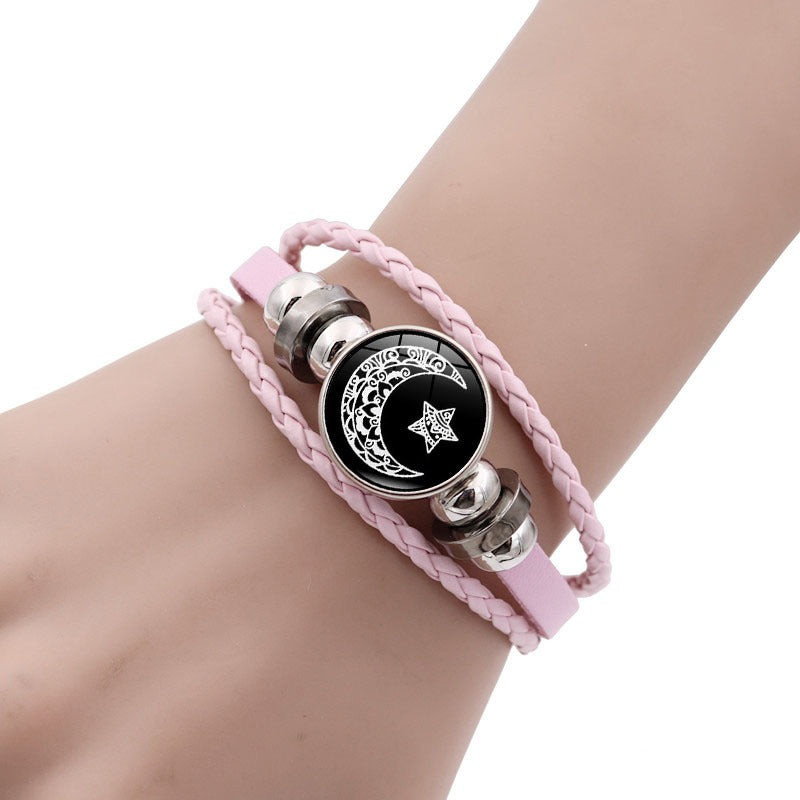 2Pcs Luminous Couple Bracelets Sun Moon