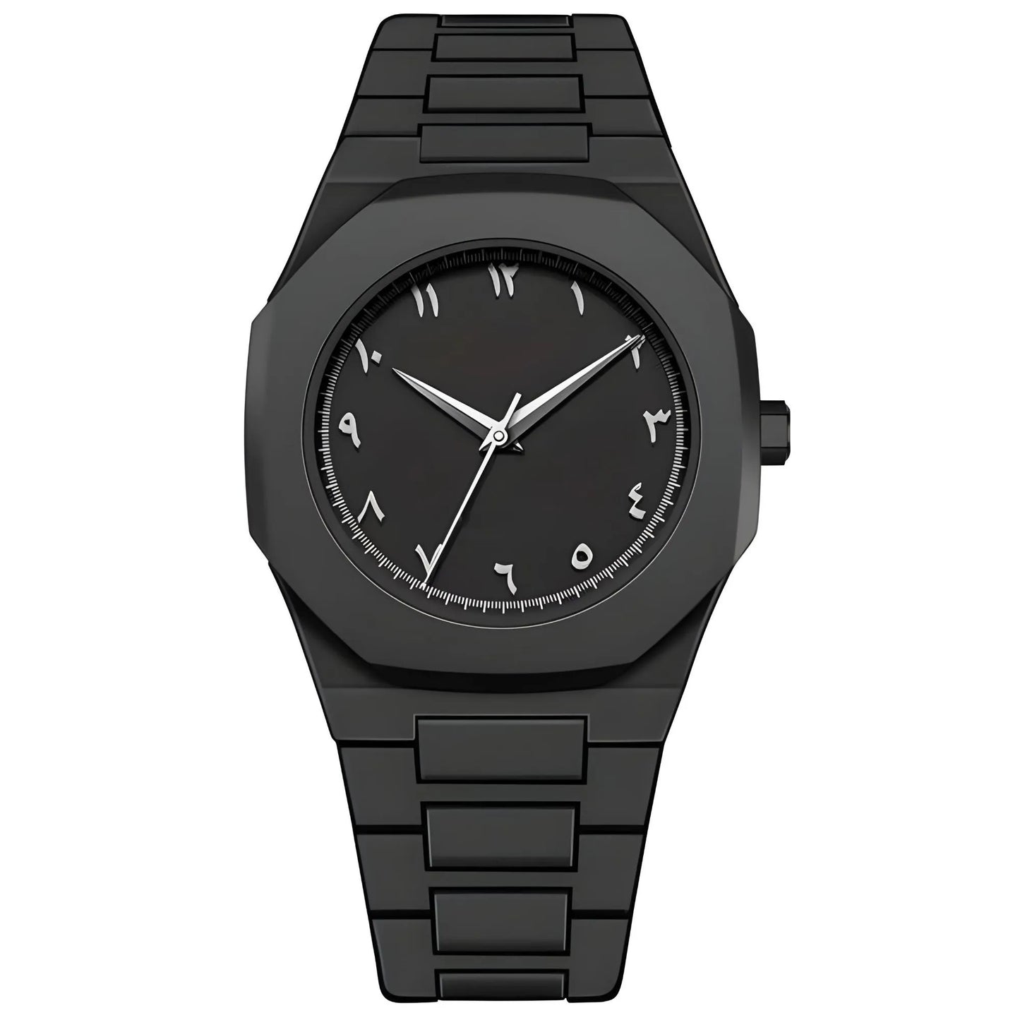 Arabic Aura Watch 2025 Black Modern Creative Design Waterproof Stainless Steel Chain