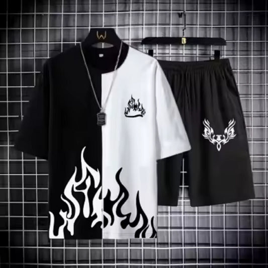 black and White tracksuit t shirt