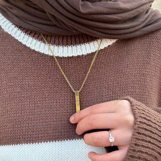 AYAT UL KURSI 3D Bar Necklace | AYAT UL KURSI Bar Pendant