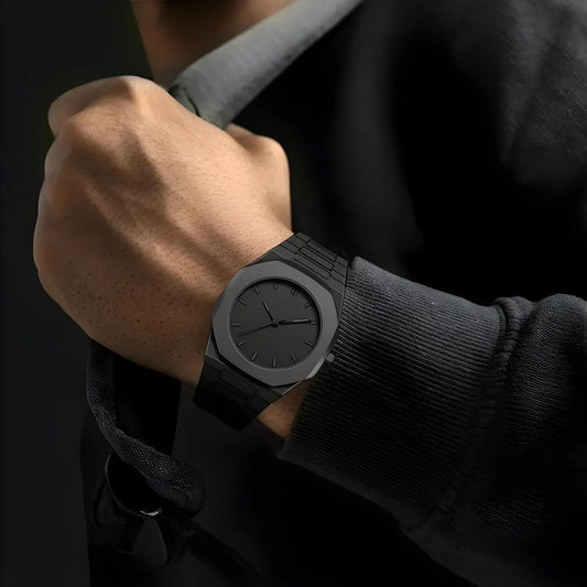 Arabic Aura Watch 2025 Black Modern Creative Design Waterproof Stainless Steel Chain