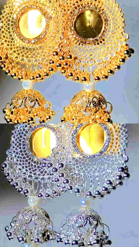 Jhumka earing For Girls Traditional Sterling Silver Round Long Dangle