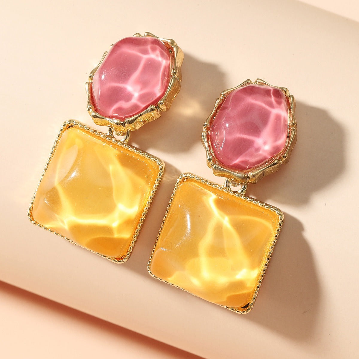 Black Diamond Square Korean style Earings Womens Persnolised Drop